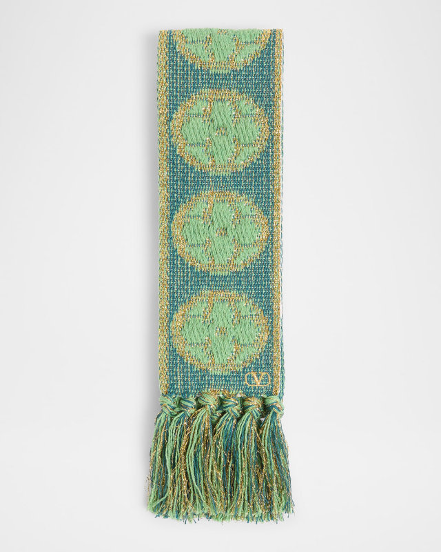 Metallic Antibes Cotton Fringe Scarf